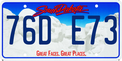 SD license plate 76DE73