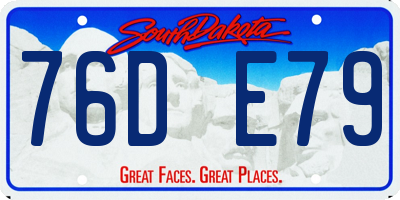 SD license plate 76DE79