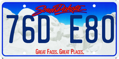 SD license plate 76DE80