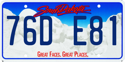 SD license plate 76DE81