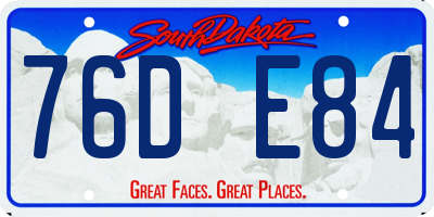 SD license plate 76DE84
