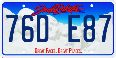 SD license plate 76DE87