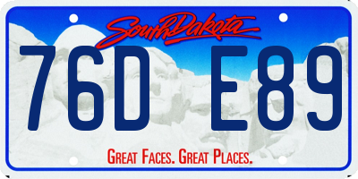 SD license plate 76DE89