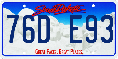 SD license plate 76DE93