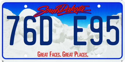 SD license plate 76DE95