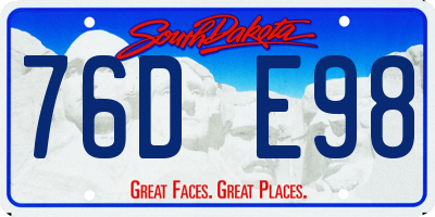SD license plate 76DE98