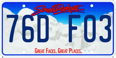 SD license plate 76DF03