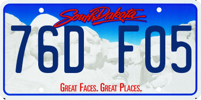 SD license plate 76DF05
