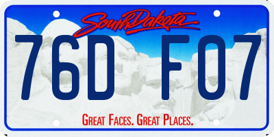 SD license plate 76DF07