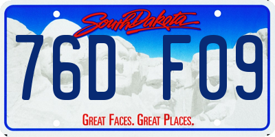 SD license plate 76DF09