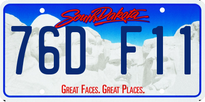 SD license plate 76DF11