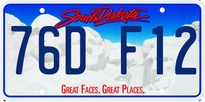 SD license plate 76DF12