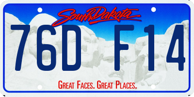 SD license plate 76DF14