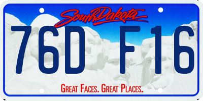SD license plate 76DF16