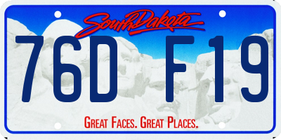 SD license plate 76DF19