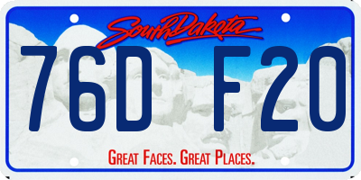 SD license plate 76DF20