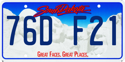SD license plate 76DF21