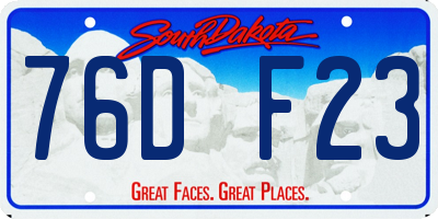 SD license plate 76DF23