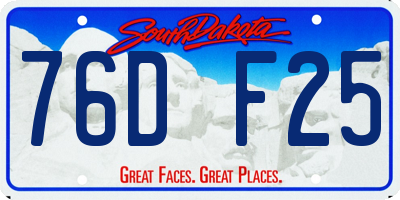 SD license plate 76DF25
