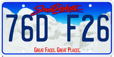 SD license plate 76DF26