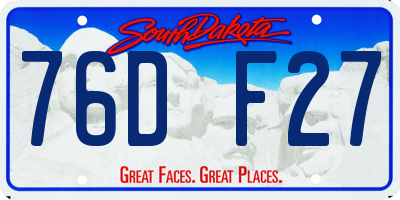 SD license plate 76DF27