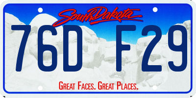 SD license plate 76DF29