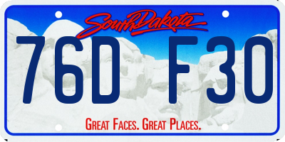 SD license plate 76DF30