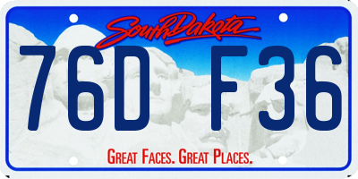 SD license plate 76DF36