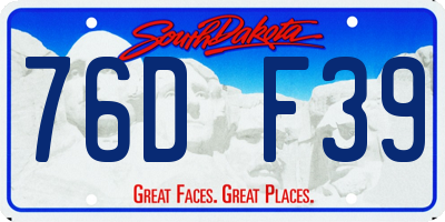 SD license plate 76DF39