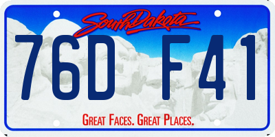 SD license plate 76DF41