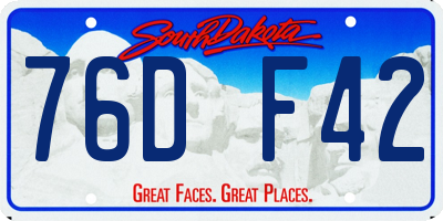 SD license plate 76DF42