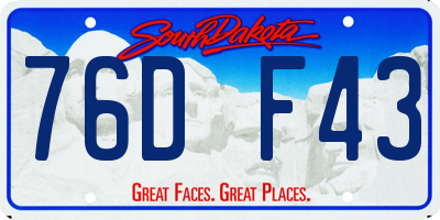 SD license plate 76DF43
