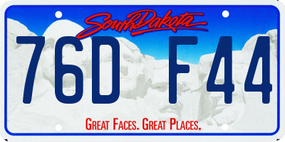 SD license plate 76DF44