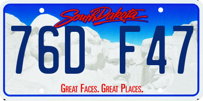 SD license plate 76DF47