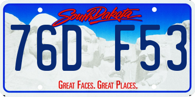 SD license plate 76DF53