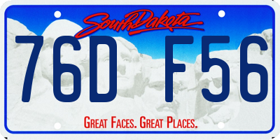 SD license plate 76DF56
