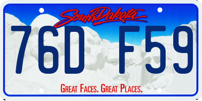SD license plate 76DF59