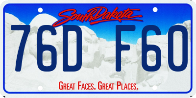 SD license plate 76DF60