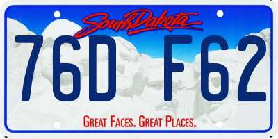 SD license plate 76DF62