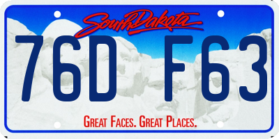 SD license plate 76DF63
