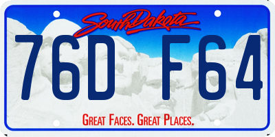 SD license plate 76DF64