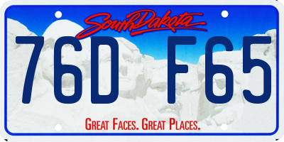 SD license plate 76DF65