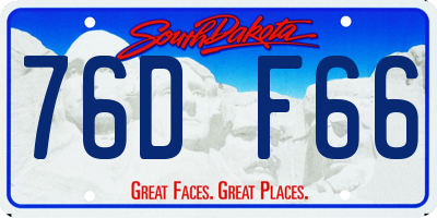 SD license plate 76DF66