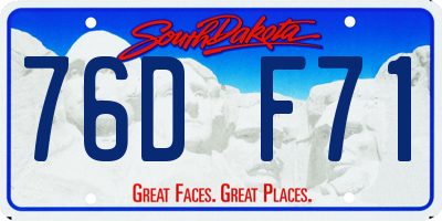 SD license plate 76DF71