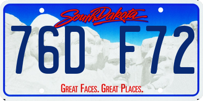 SD license plate 76DF72