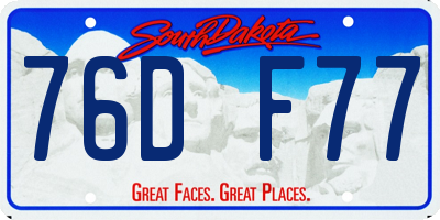 SD license plate 76DF77