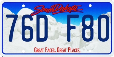 SD license plate 76DF80