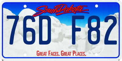 SD license plate 76DF82