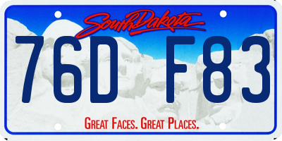 SD license plate 76DF83