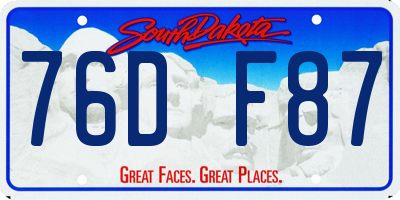 SD license plate 76DF87
